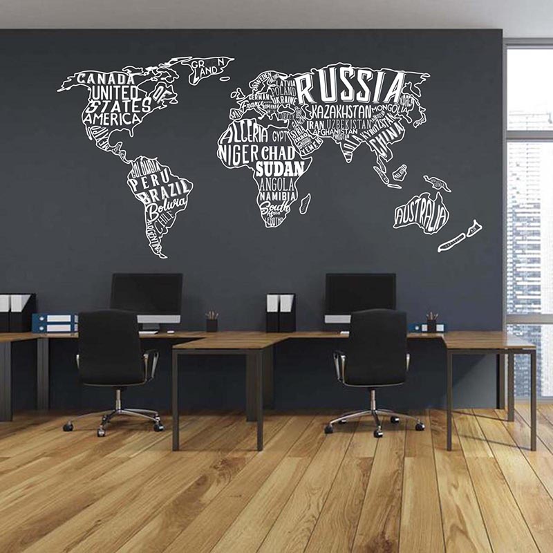 Office Furniture World - Grand autocollant mural de collage de