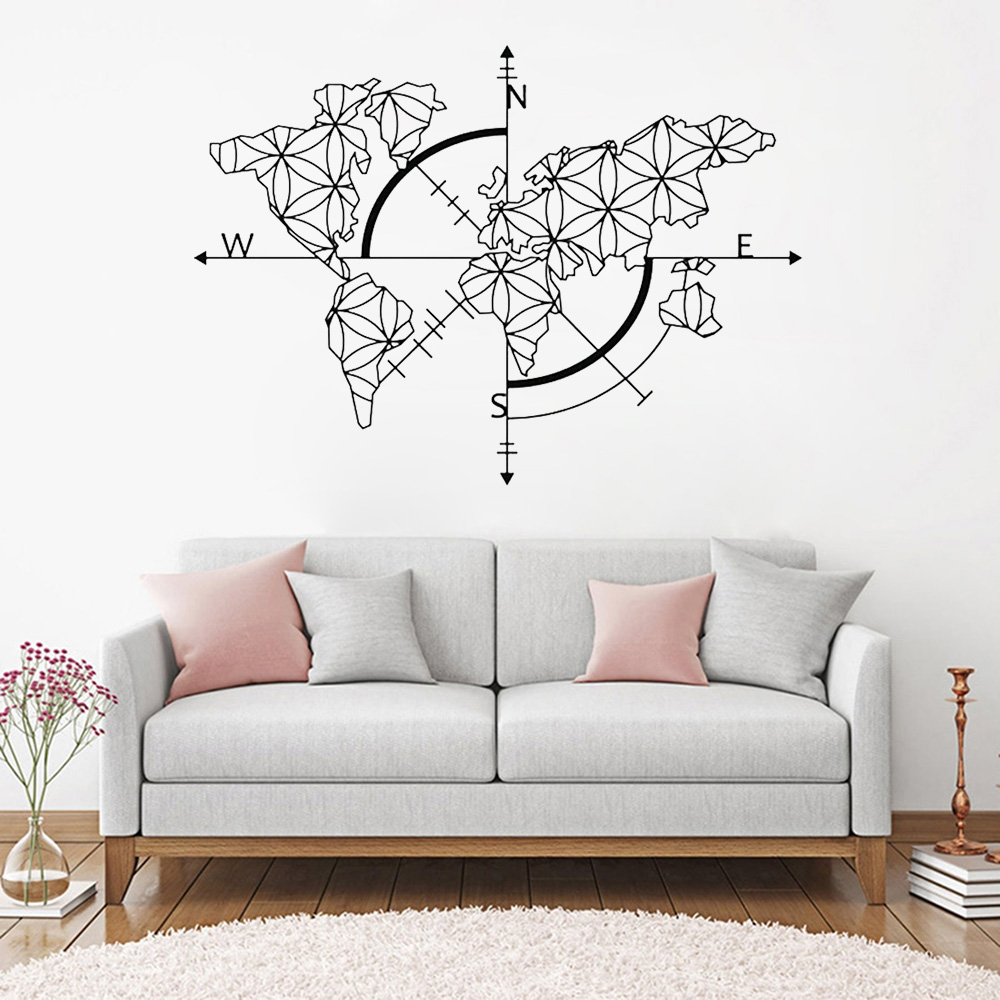 Office Furniture World - Autocollant mural artistique carte du monde,