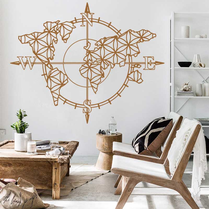 Office Furniture World - Autocollant mural en vinyle, carte du