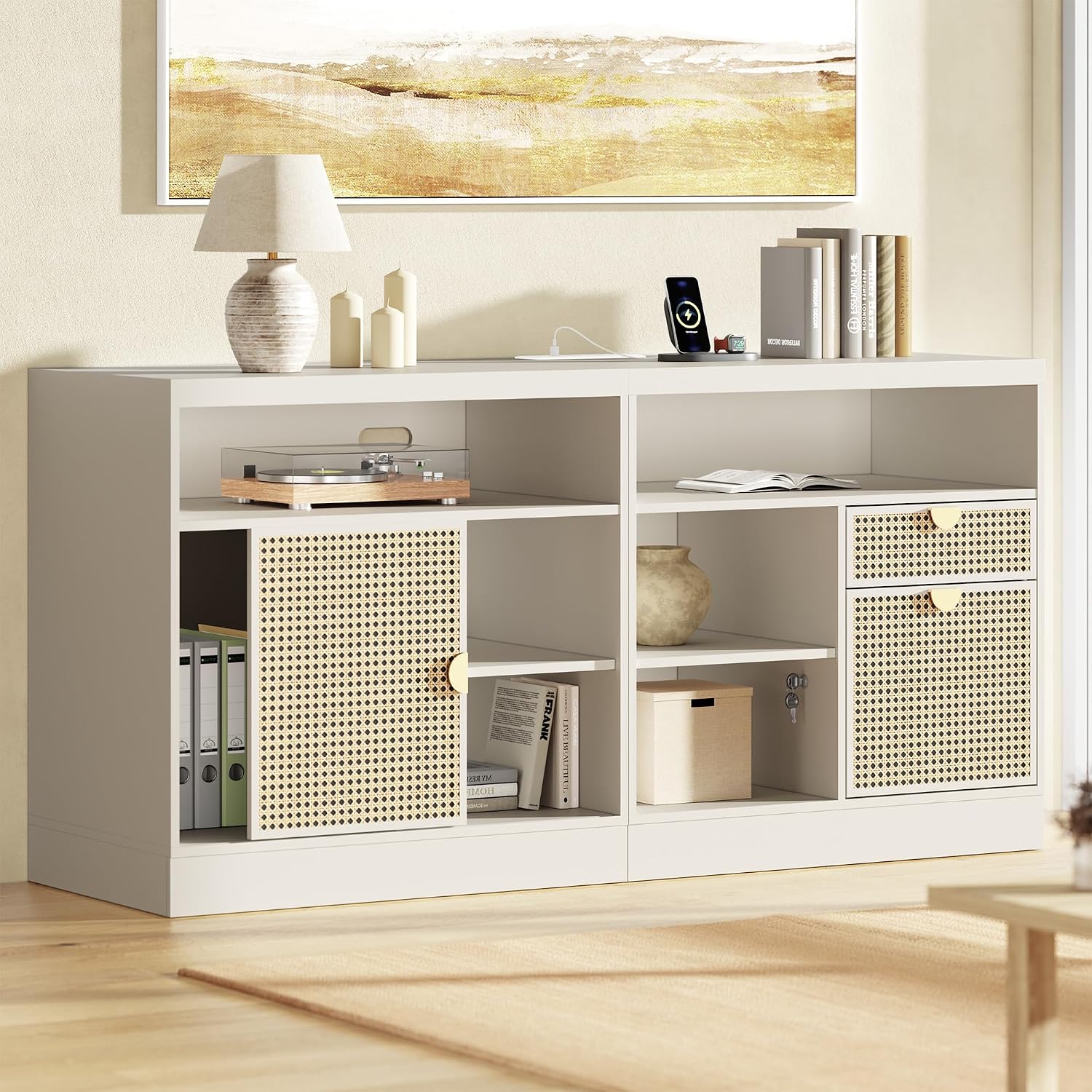 Credenza Office Storage - Buffet de 63 pouces avec 2