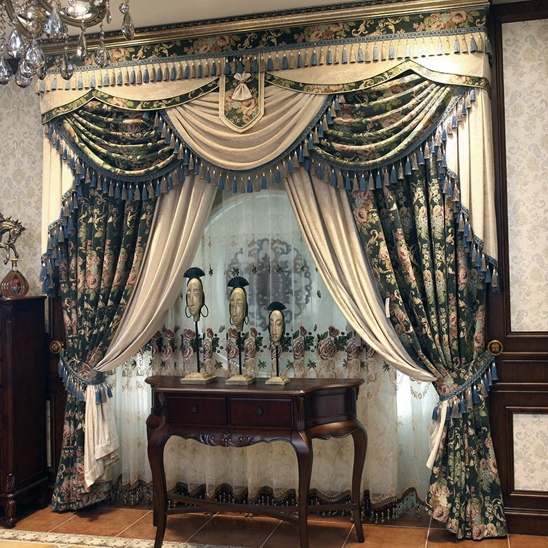 Office Furniture Hong Kong - Rideaux à motif de fleurs anciennes