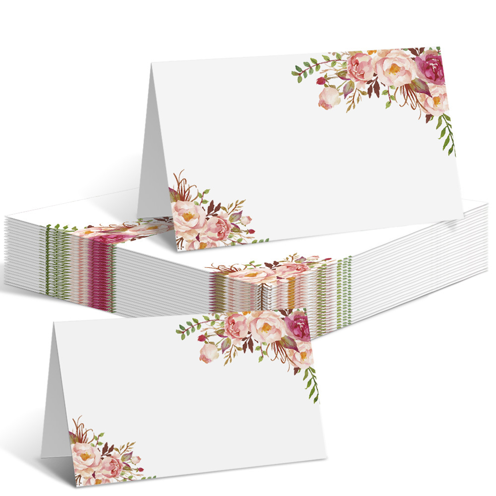 Work Office Furniture - 20/50/100 cartes de table imprimées recto-verso
