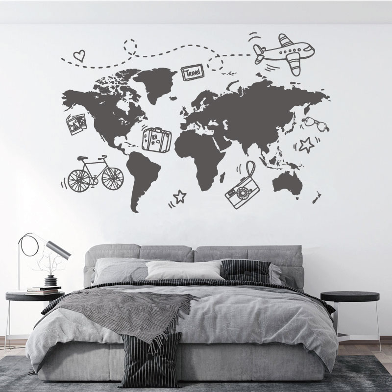 Autocollant mural de carte du  - Office Furniture World avis et prix