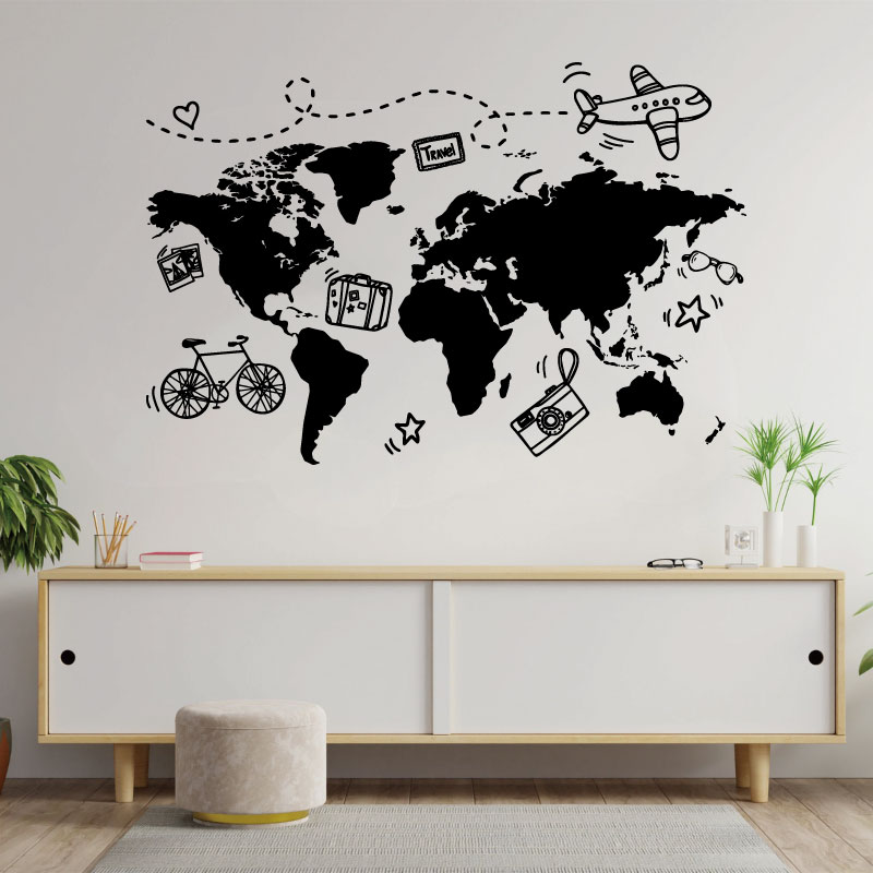 Autocollant mural de carte du  - Office Furniture World avis et prix