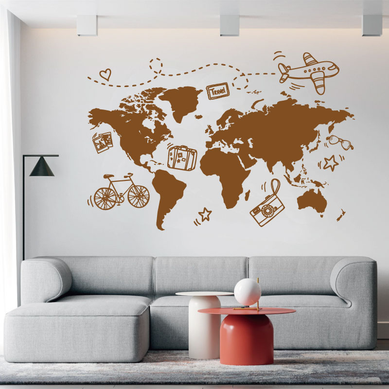 Autocollant mural de carte du  - Office Furniture World avis et prix