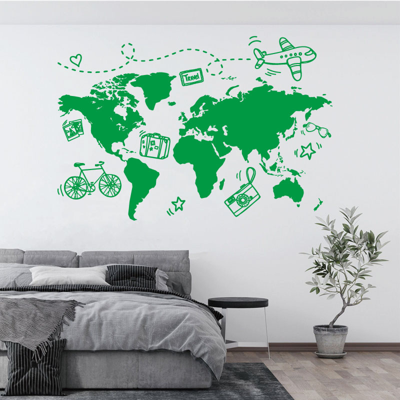 Autocollant mural de carte du  - Office Furniture World avis et prix