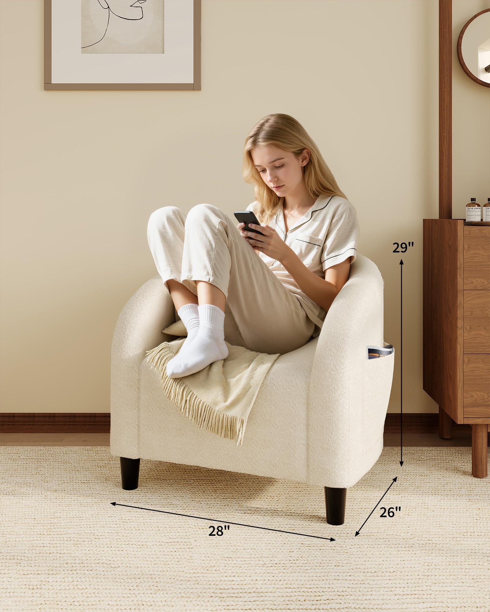 Fauteuil d'appoint en bouclett - Office Furniture Hong Kong avis et prix