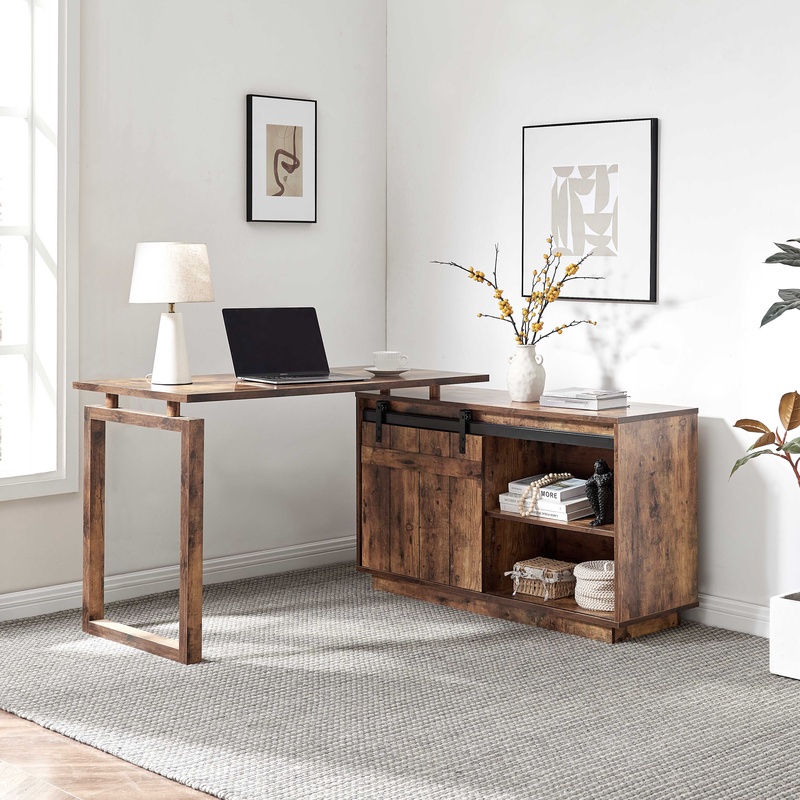 Bureau en forme de L avec rang - Credenza Office Storage avis et prix
