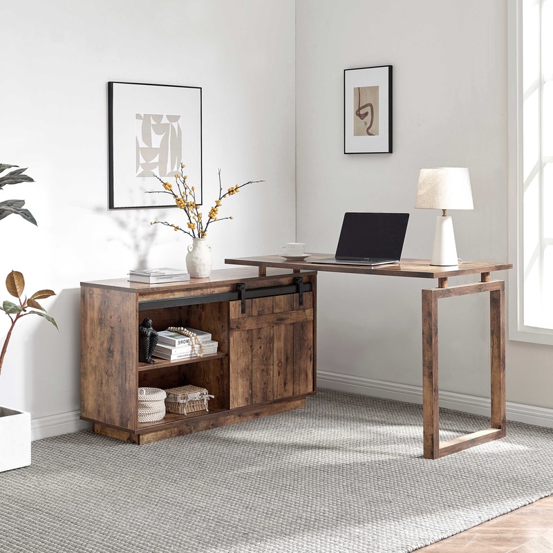Bureau en forme de L avec rang - Credenza Office Storage avis et prix