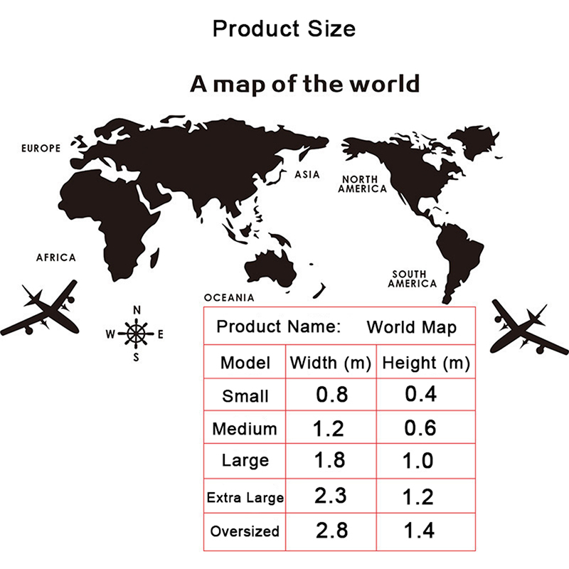 Autocollants muraux carte du m - Office Furniture World avis et prix