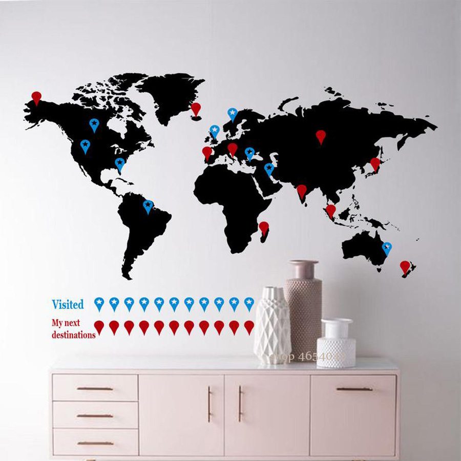 Grande carte du monde autocoll - Office Furniture World avis et prix