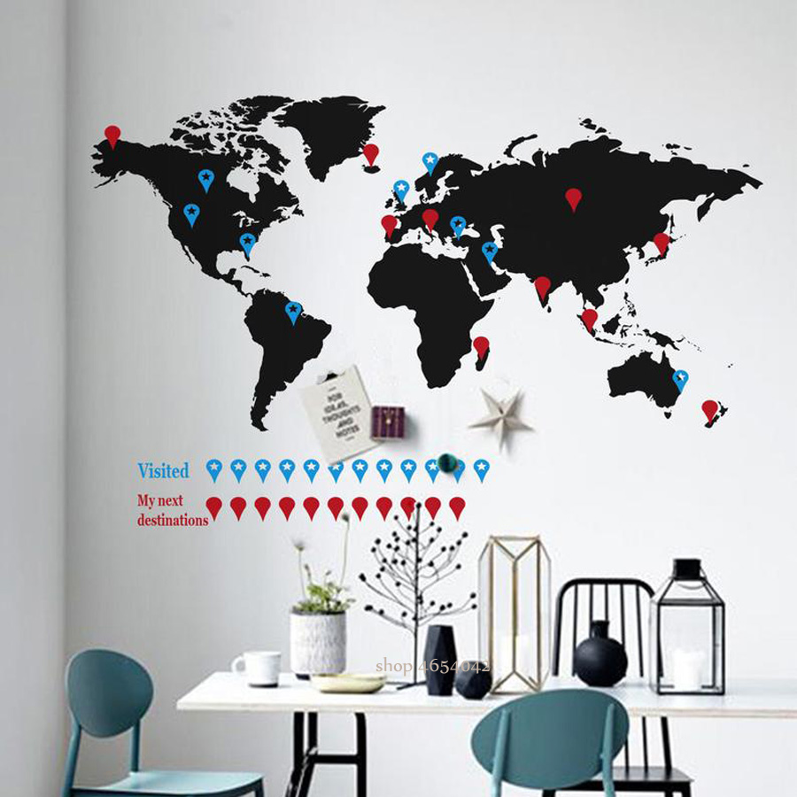 Grande carte du monde autocoll - Office Furniture World avis et prix
