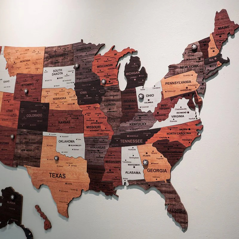 Autocollant mural Puzzle carte - Office Furniture In Usa avis et prix