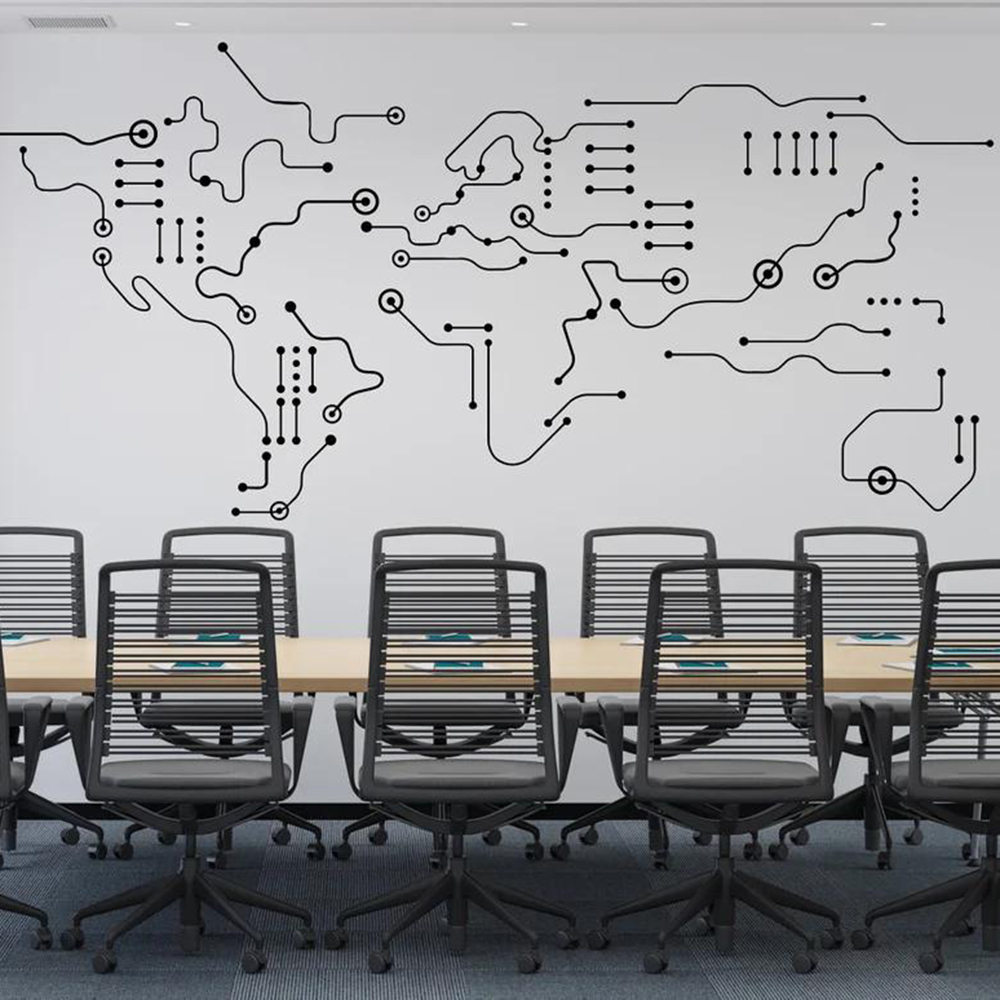Autocollant mural carte du mon - Office Furniture World avis et prix