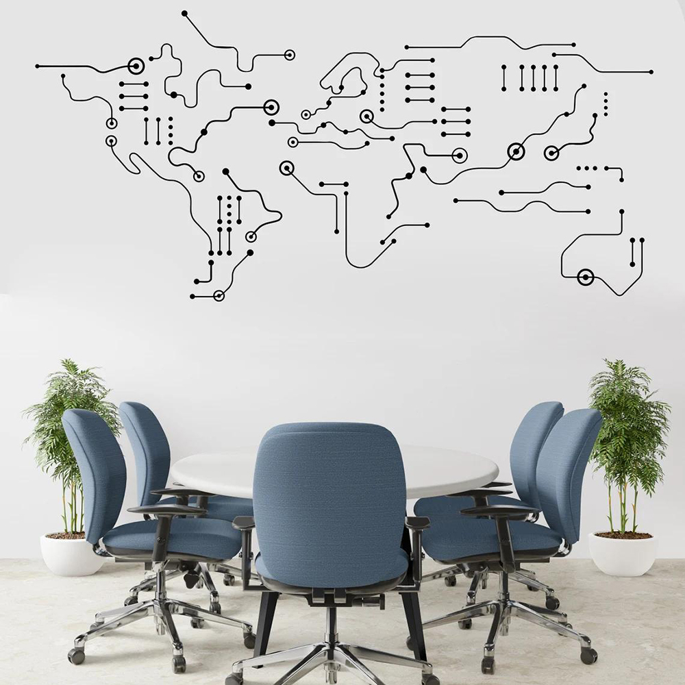Autocollant mural carte du mon - Office Furniture World avis et prix